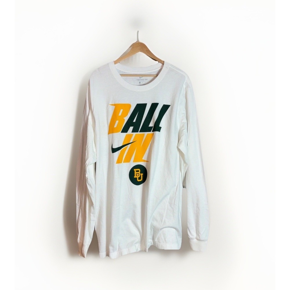 Nike Baylor Bears Basketball "Ball In" Long Sleeve Shirt Dri Fit Men's Size XL